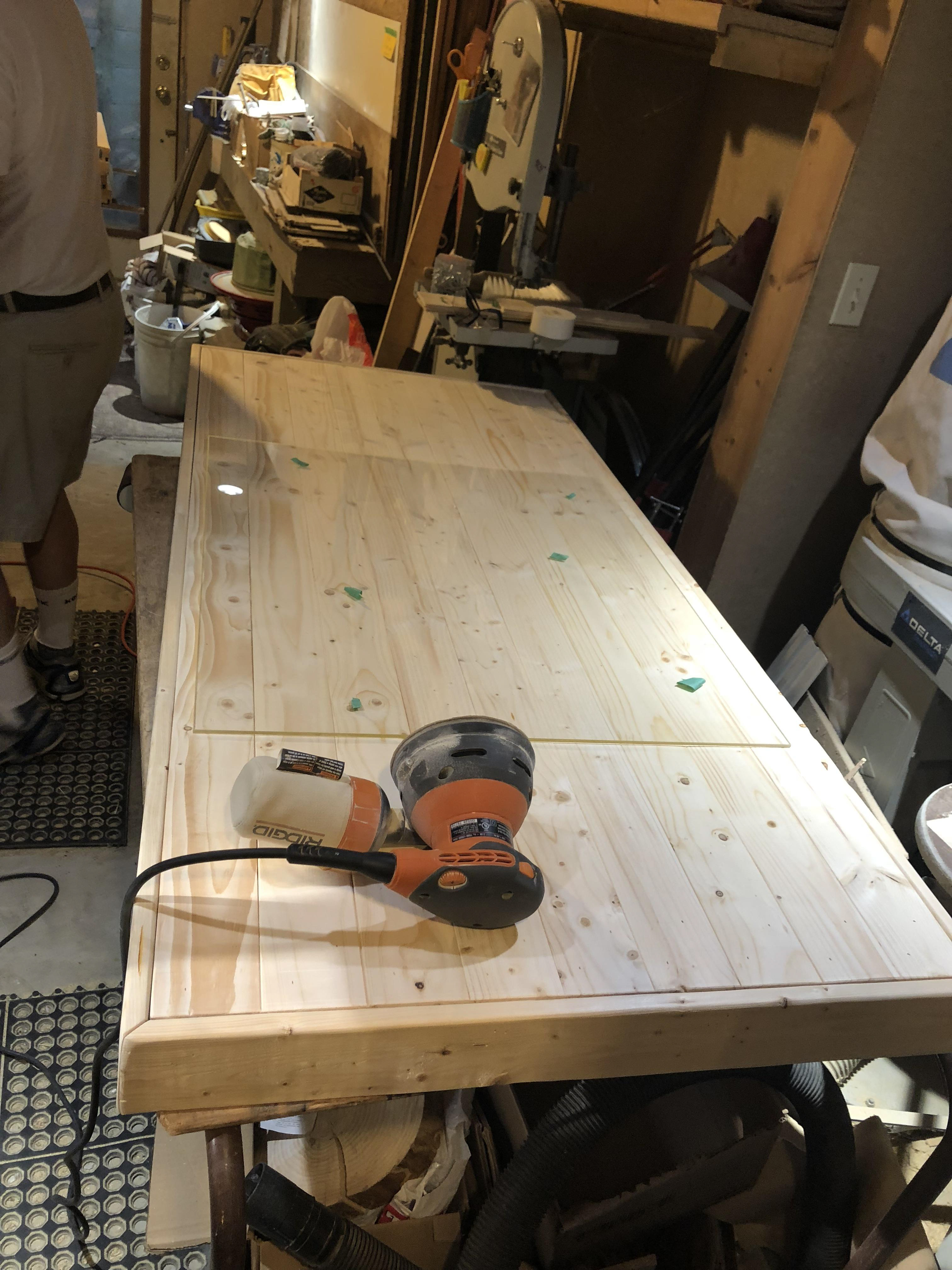 SANDING THE TOP SIDE