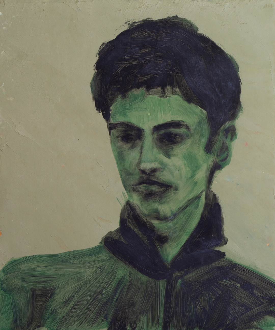 Green Portrait, 2023 - Oil on Cardboard (34.1 x 28.4cm) - Price: €80.00