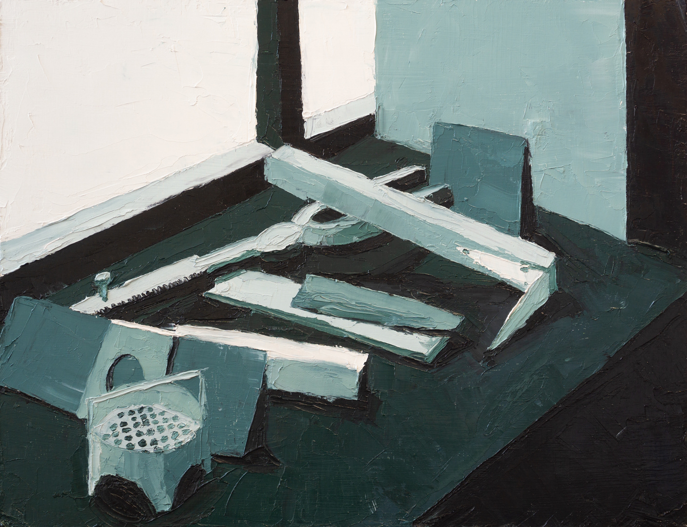 Objects by the Window, 2023 - Oil on cardboard (50 x 65cm) - Price: €580.00