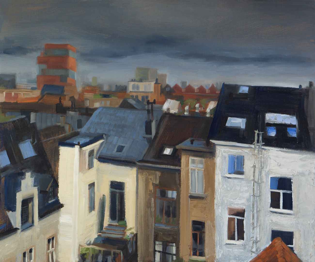 The Academy View Before the Storm, 2024 - Oil on Wood panel (49.5 x 59.8cm) - Price: €600.00
