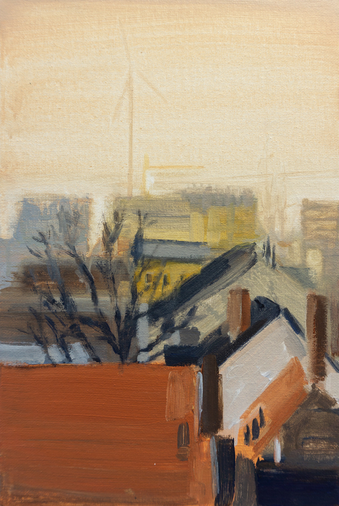 Autumn Afternoon in Antwerp, 2024 - Acrylics on Board (29 x 21cm) - Price: €90.00