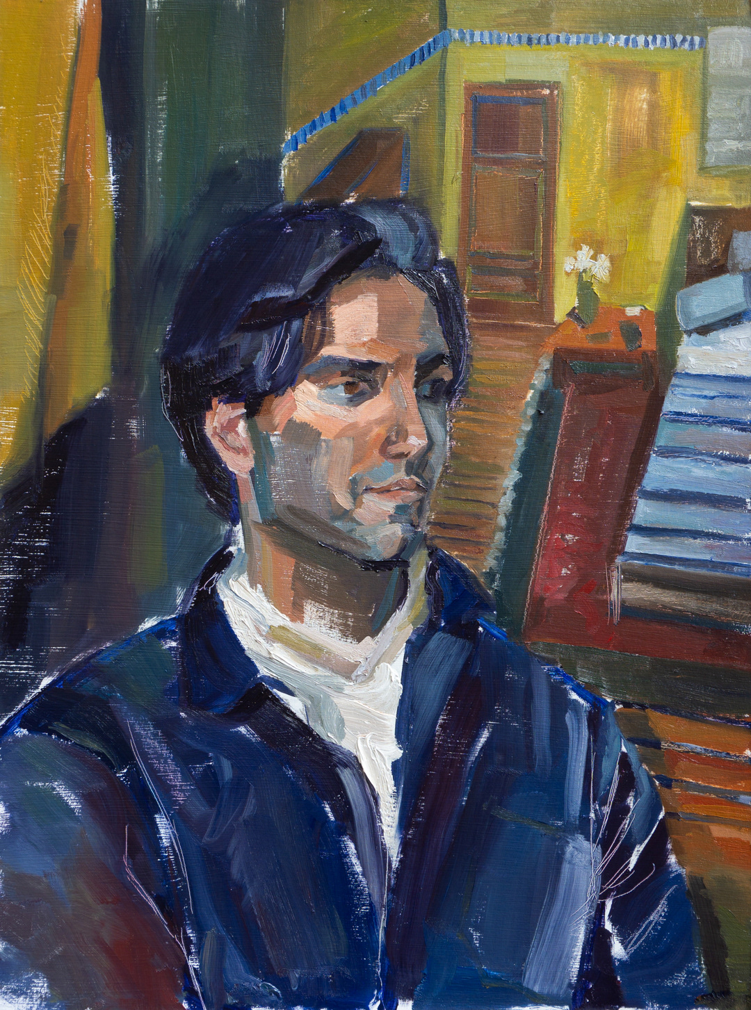 Portrait of Jivan, 2024 - Oil on Cardboard (60 x 44.5cm) - Price: €160.00