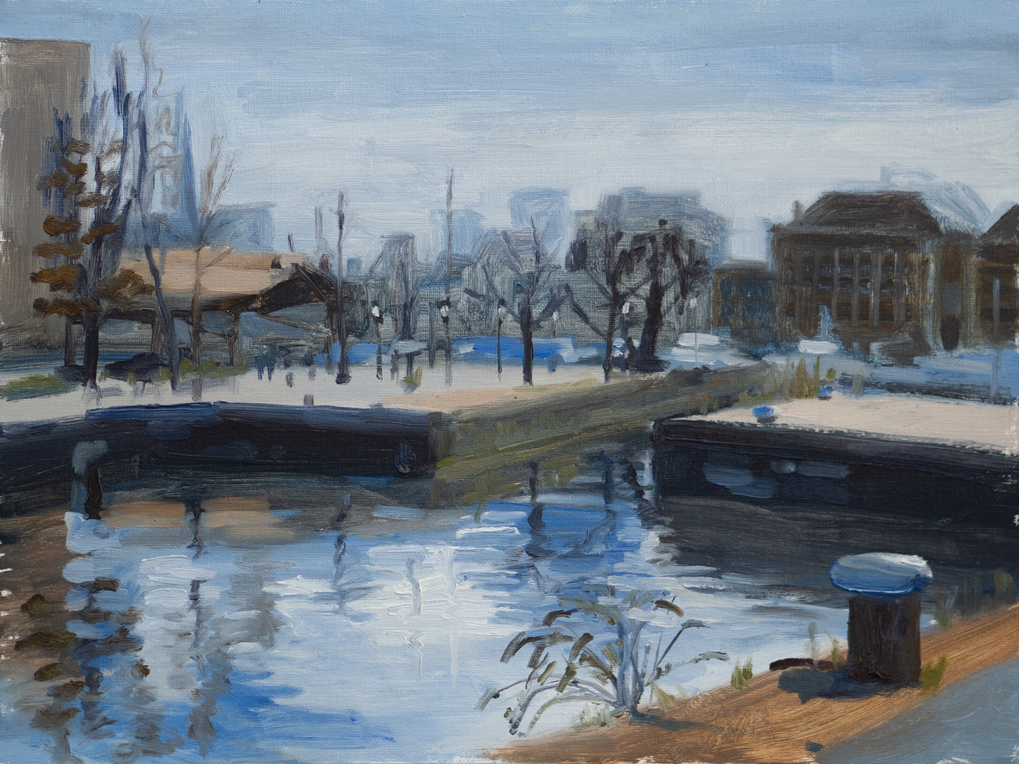 [SOLD] Morning in Eilandje, 2025 - Oil on Board (30 x 40cm)