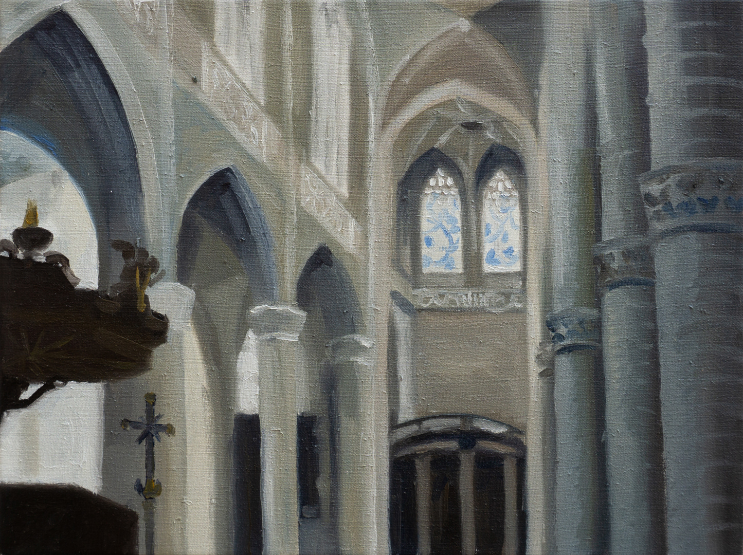 Sint-Jacobskerk I, 2024 - Oil on Linen (40 x 50cm) - Price: €80.00