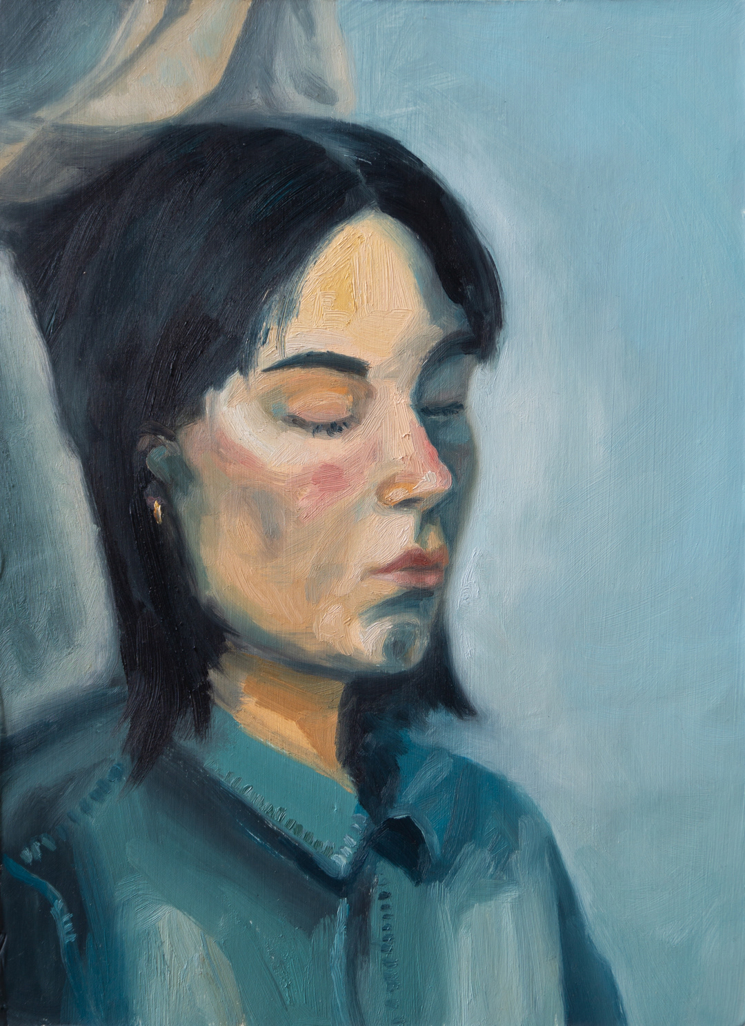 Dreamy, 2023 - Oil on Cardboard (39 x 28.2cm) - Price: €70.00