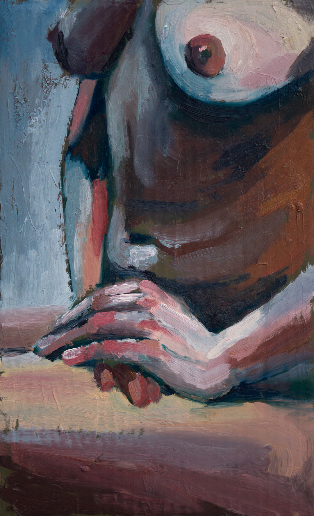 Model, 2025 - Oil on Cardboard (38 x 23cm) - Price: €61.18