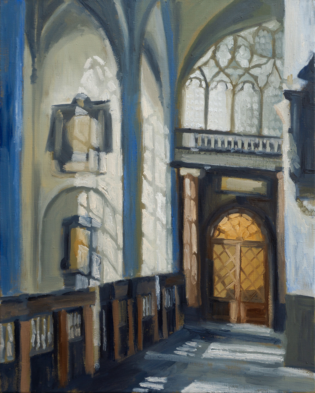 Sint-Jacobskerk II, 2024 - Oil on Cotton (50 x 40cm) - Price: €80.00