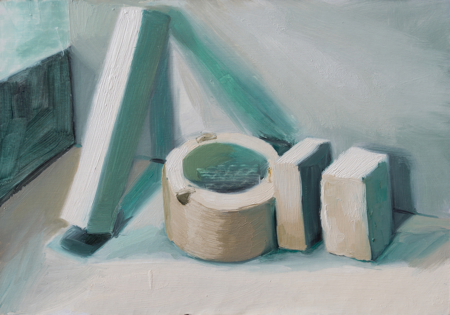 White Still Life, 2023 - Oil on Cardboard (28 x 40.1cm) - Price: €56.14