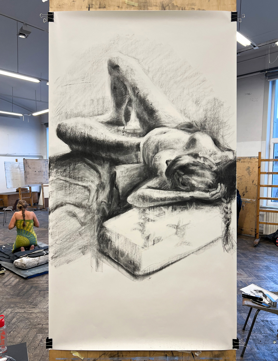 2024, Untitled model drawing, charcoal on paper - Giovana Tows