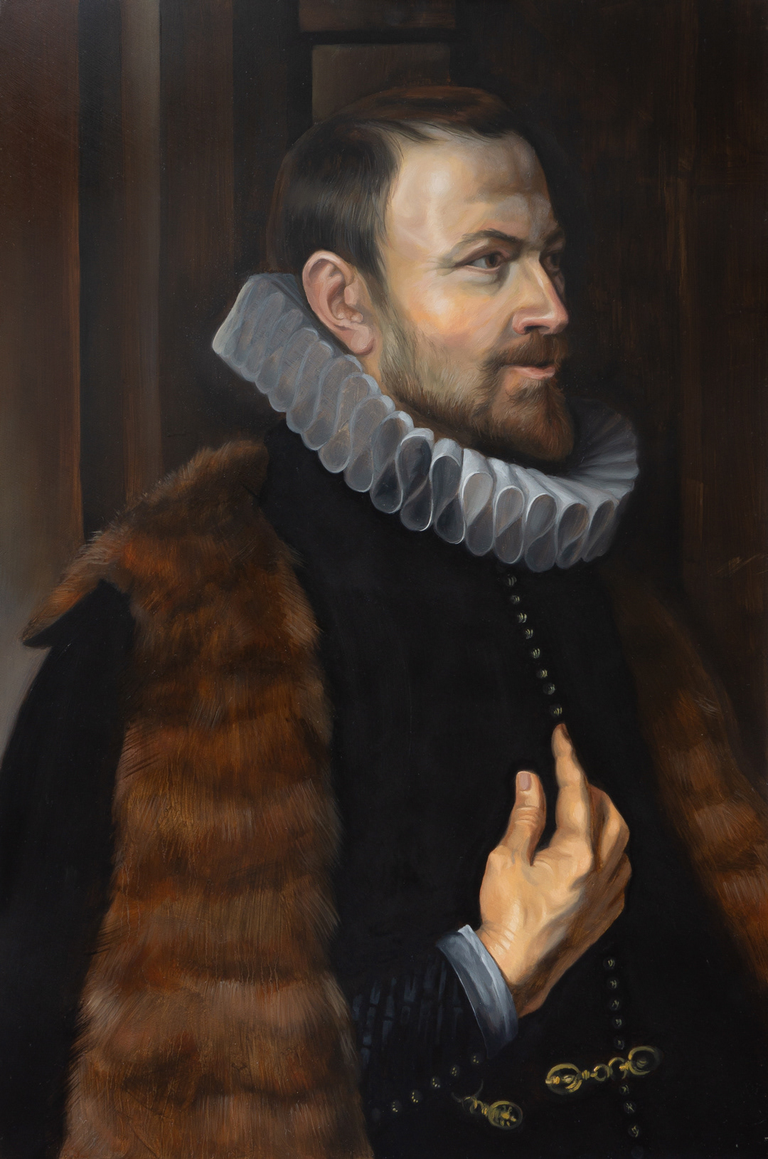 Copy of Nicolaas Rockox, 2024 - Oil on Wood panel (74.4 x 49.5cm) - Price: €1,200.00