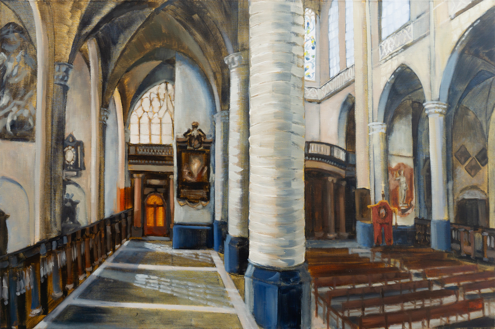 Sint-Jacobskerk, 2024 - Oil on Cotton (50 x 80cm) - Price: €400.00