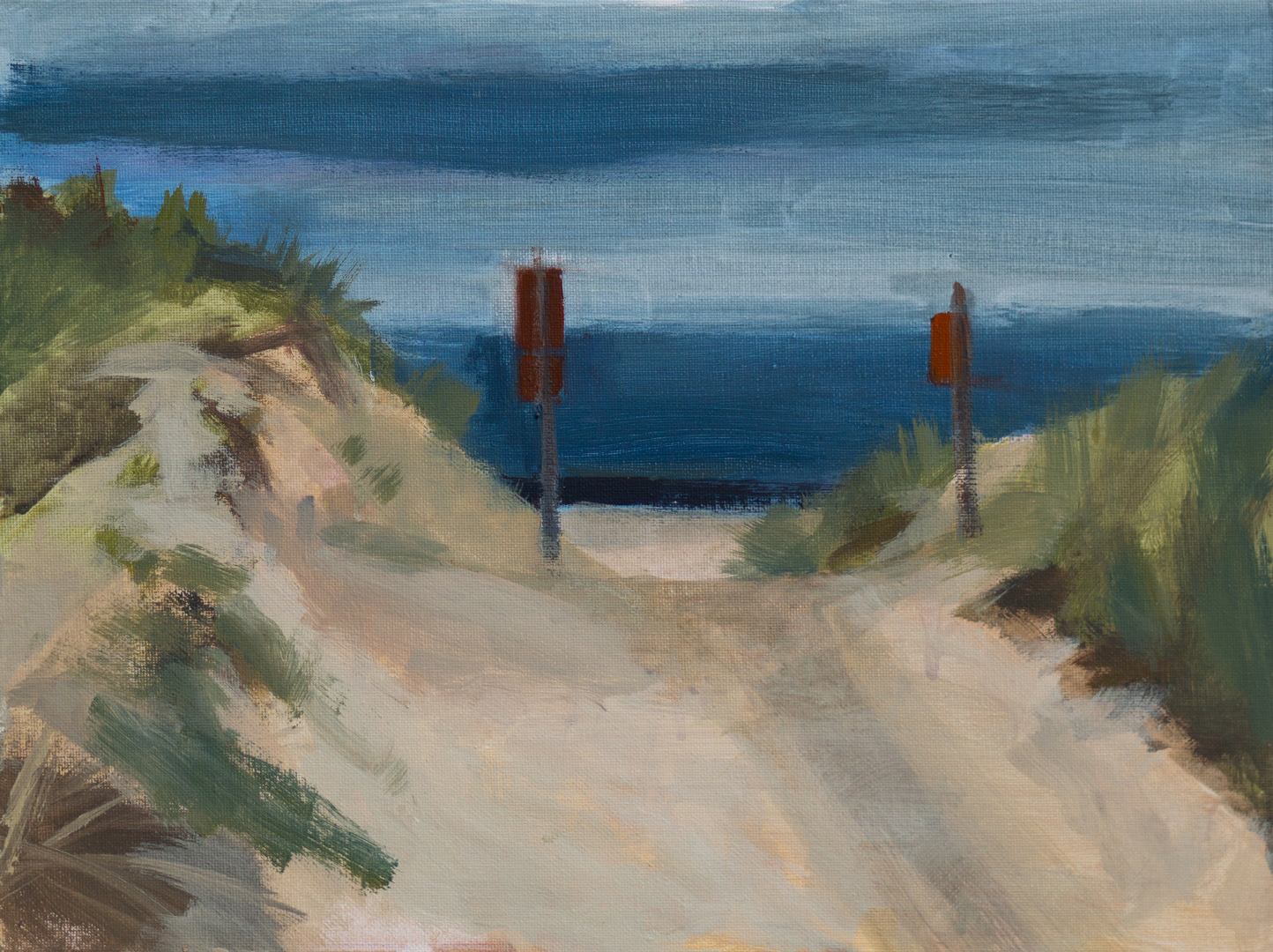 Dunes and Sea, 2025 - Acrylics on Board (29.8 x 40cm) - Price: €71.52