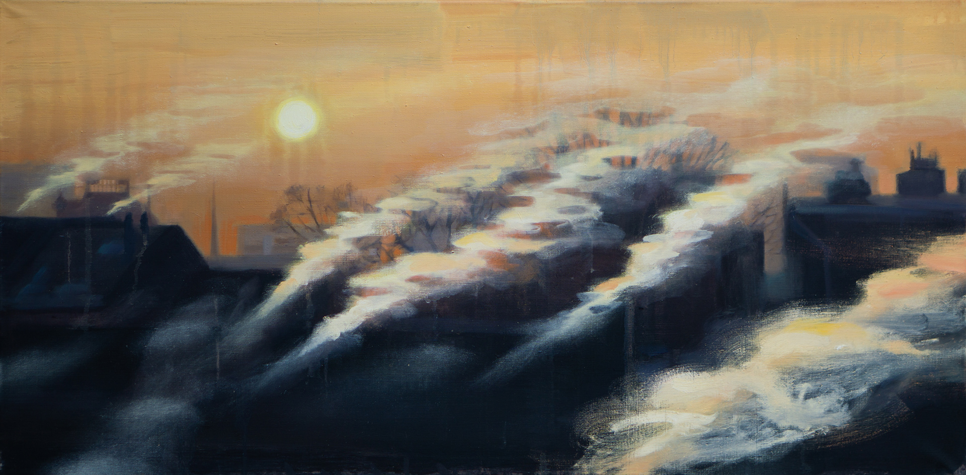 [SOLD] Smoke in the Morning, 2025 - Oil on Linen (100 x 50cm)