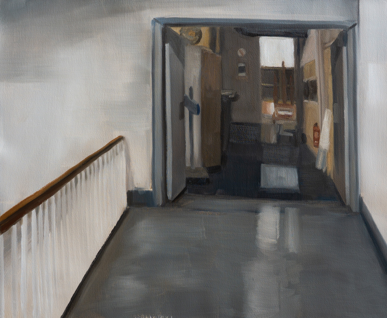 The Academy Hall Way, 2024 - Oil on Paper (53.8 x 66cm) - Price: €56.81