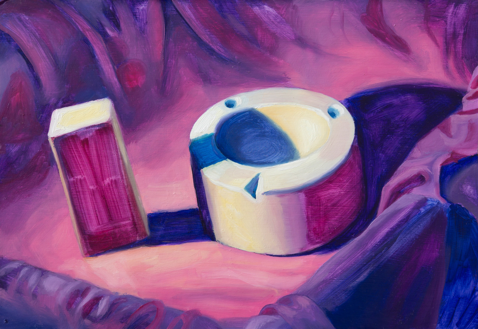 Purple Still Life, 2023 - Oil on Cardboard (27.5 x 40cm) - Price: €55.00