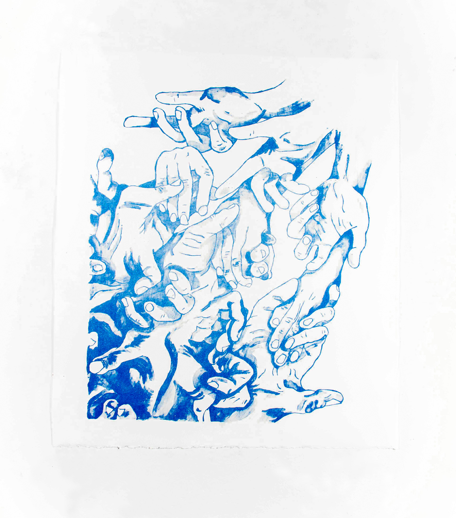 Holding On (Recovery) Blue Hands (2017)