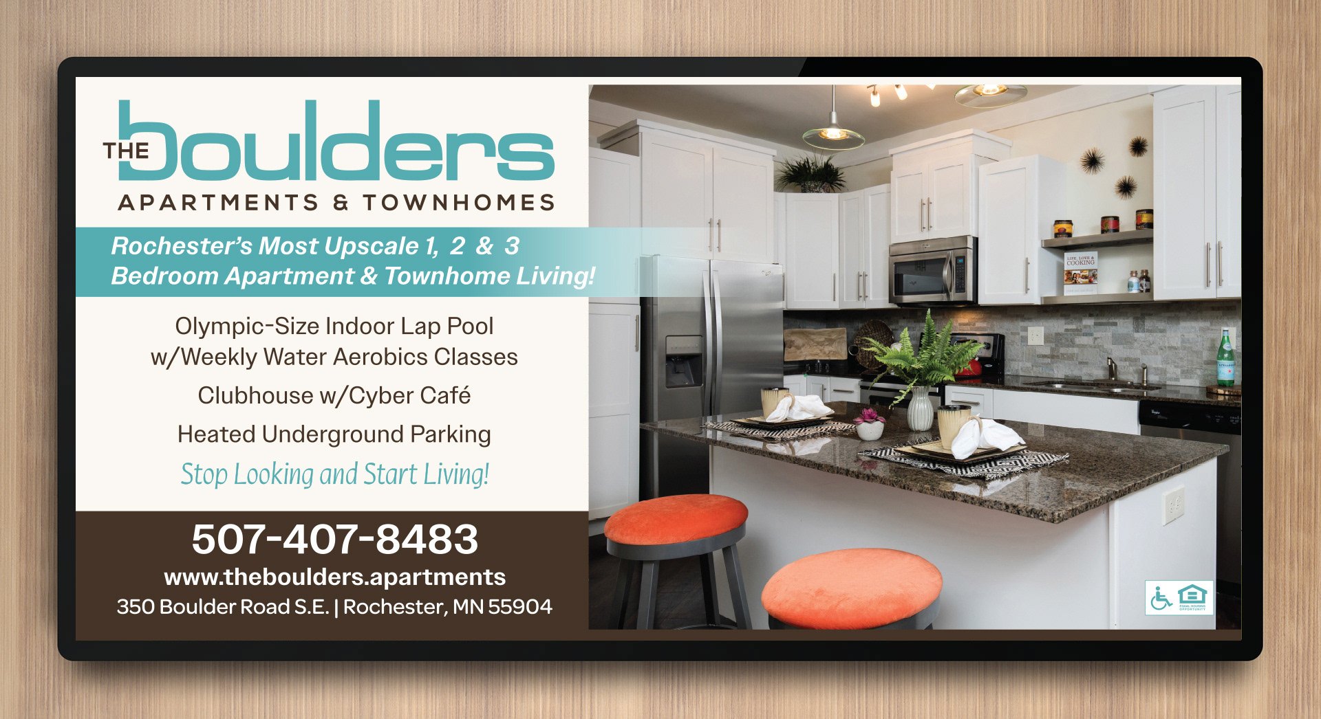 Backlit ad created for display in the Minneapolis, St. Paul, and Rochester skyways. 