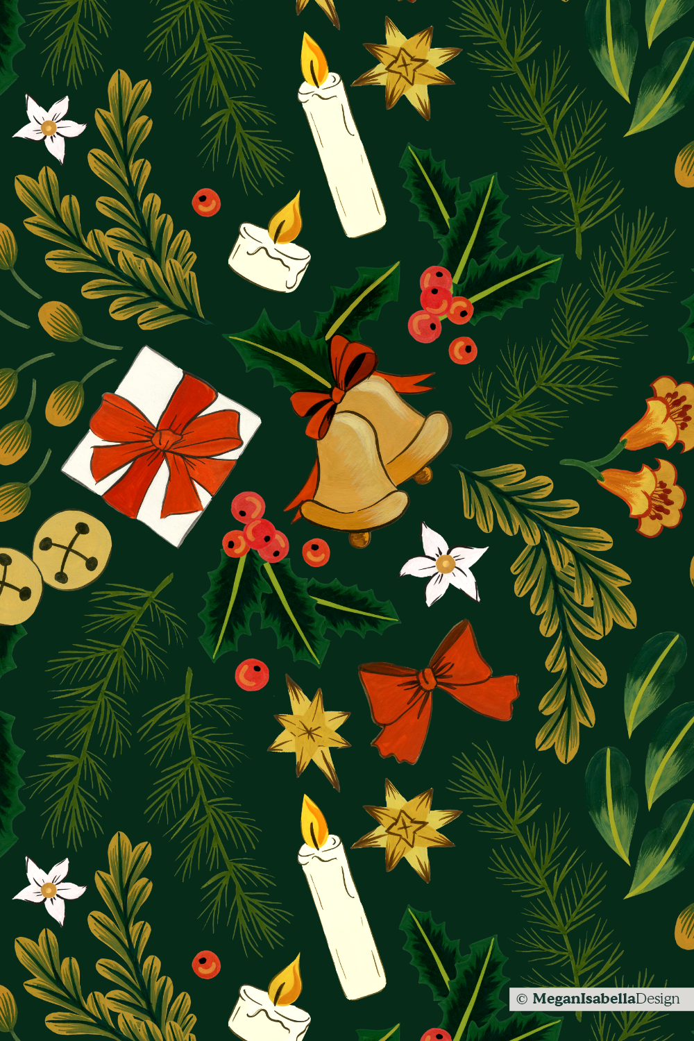 Jingle Bells Pattern - Pine