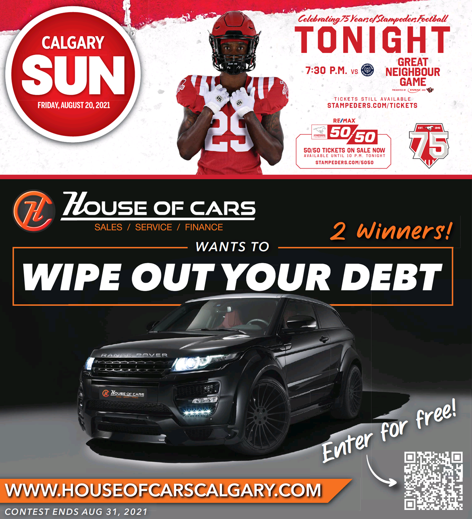 Calgary Sun Front Page