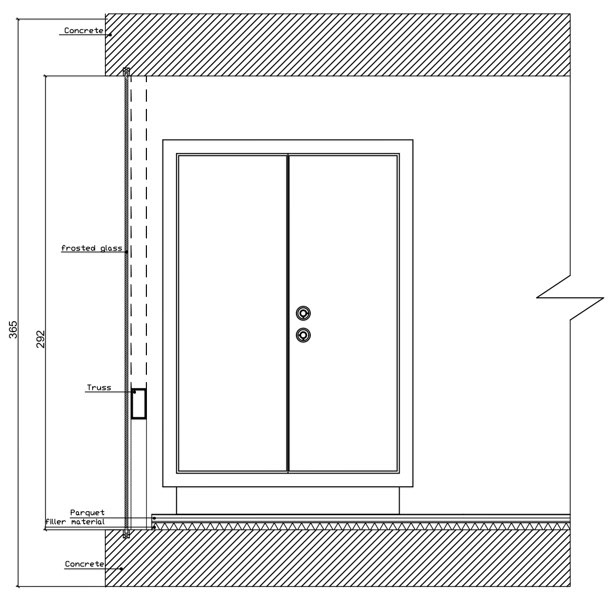 Connection between office and the external wall