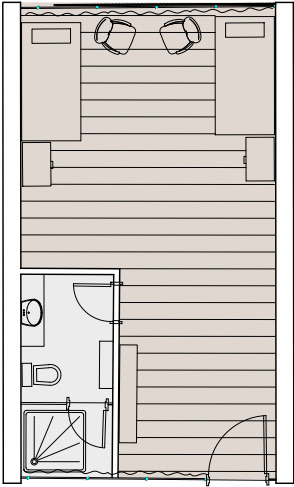 Second Floor: accommodation for two guests 