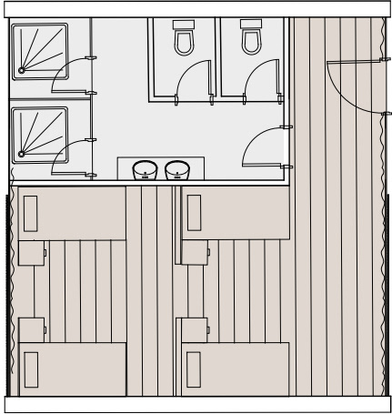 First Floor: accommodation for four guests