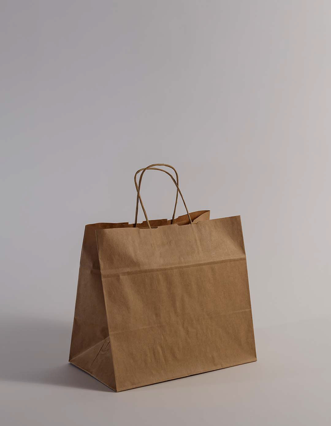 Bolsa Kraft con asas S 26+17 x 24,5cms 80grs, Caja de 250 unidades