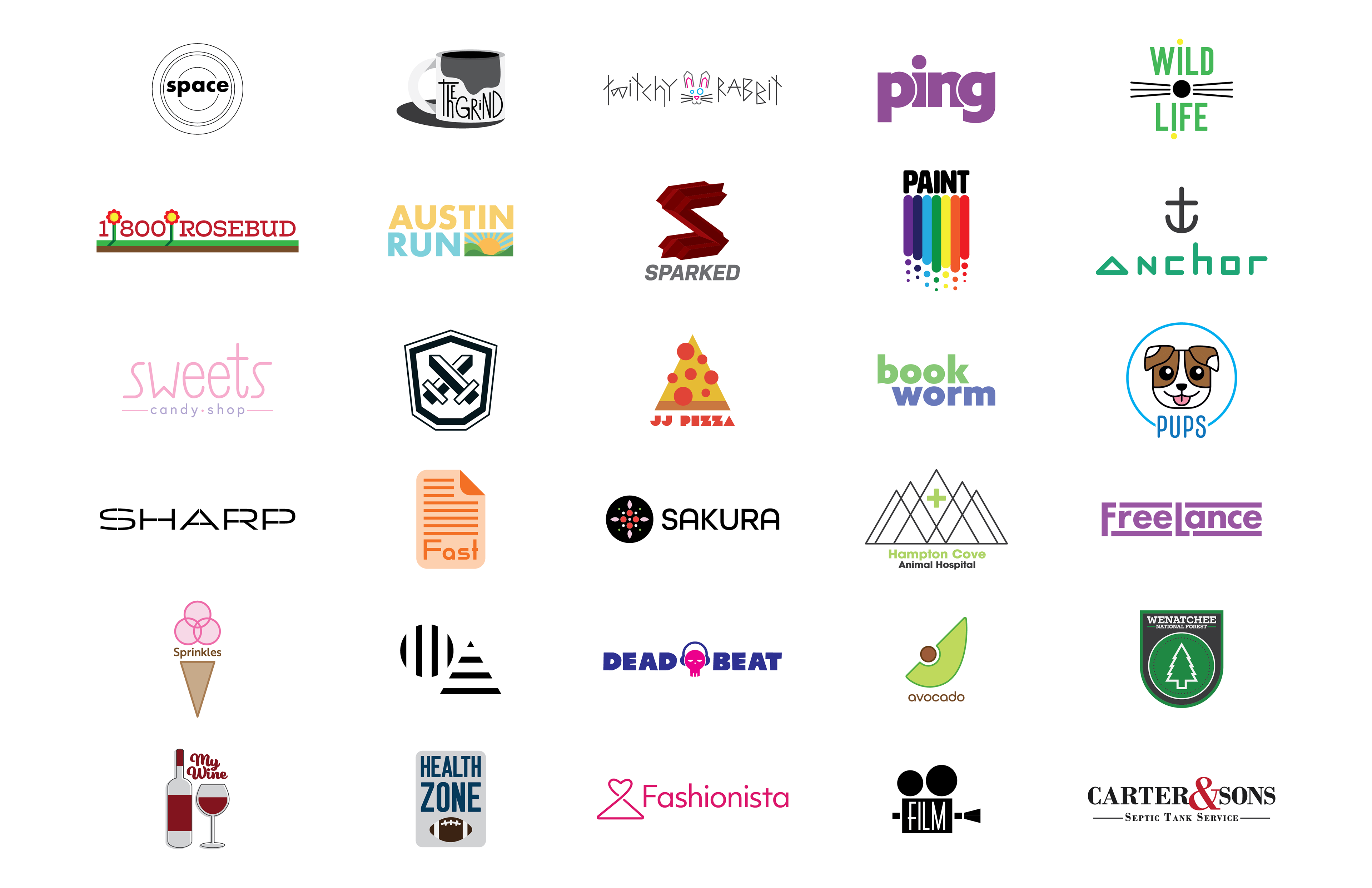 All thirty logos together