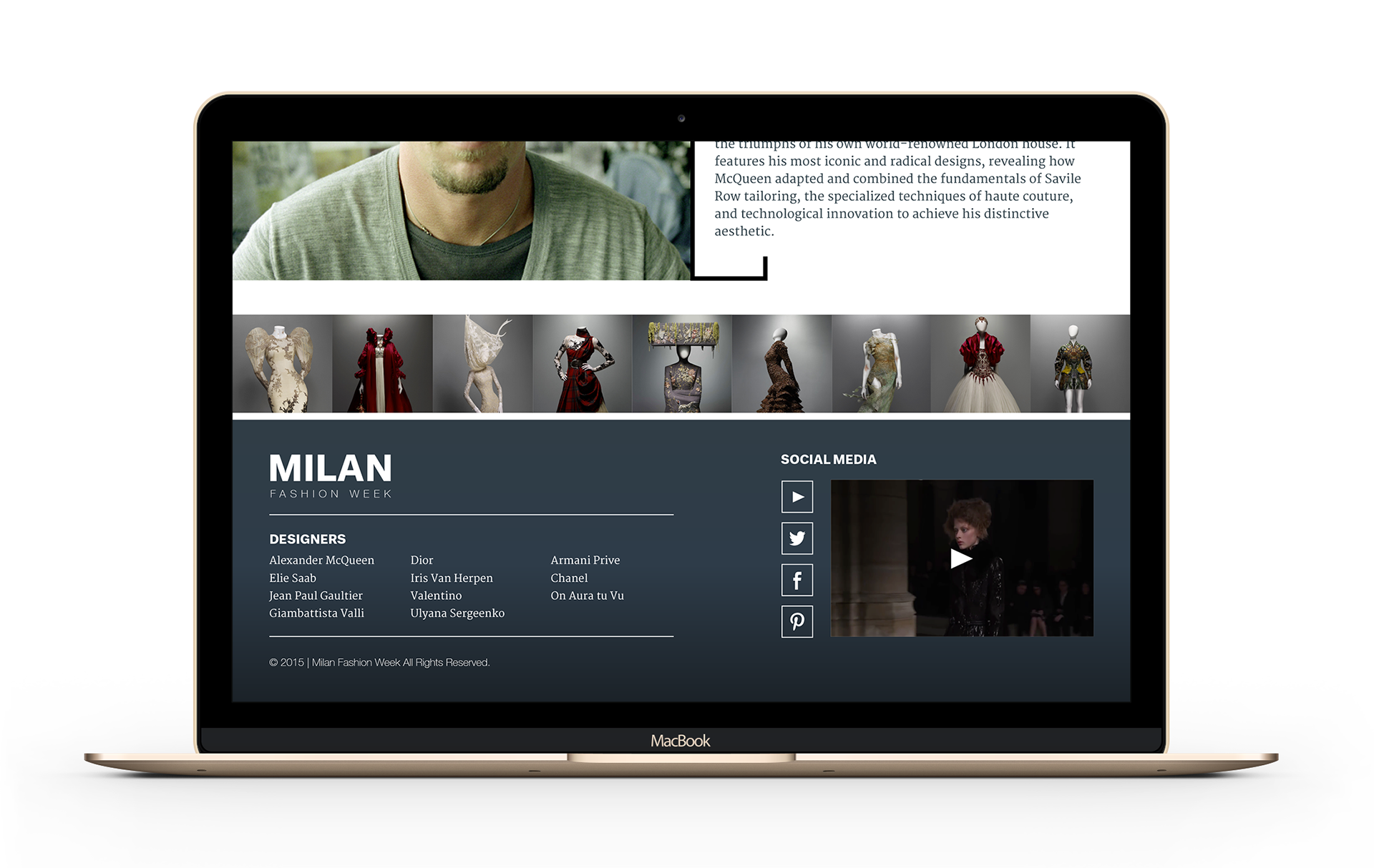 David Harley Dale - UI/UX Designer - Milan Fashion Week Website