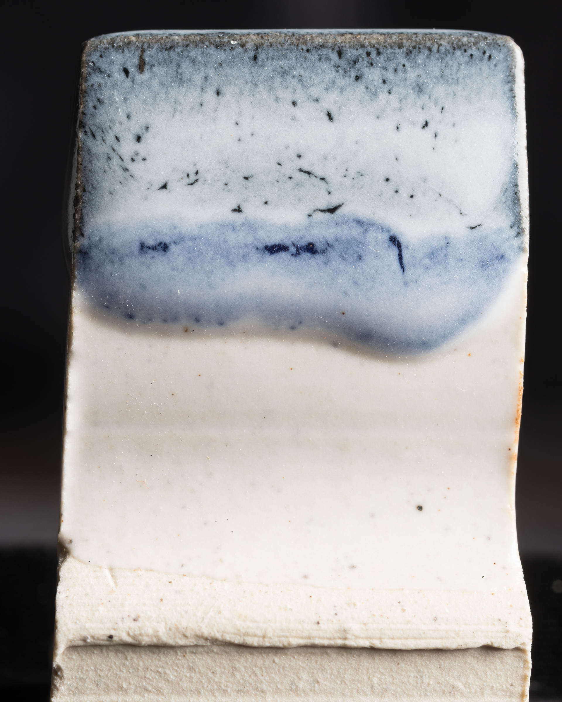 Black top, Blup middle, Terr blue bottom, then white on all