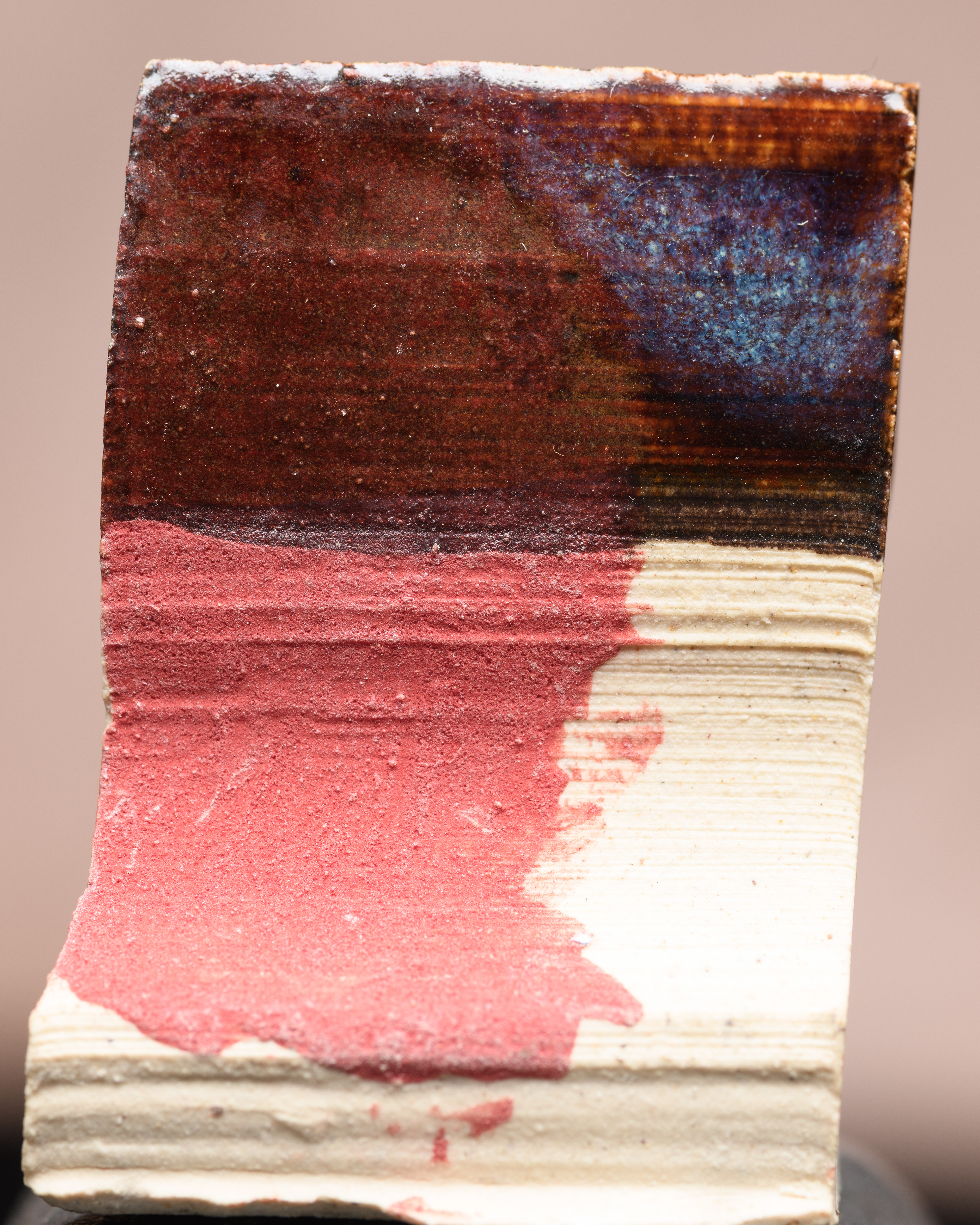 Antimatter, unicorn, on studio red underglaze