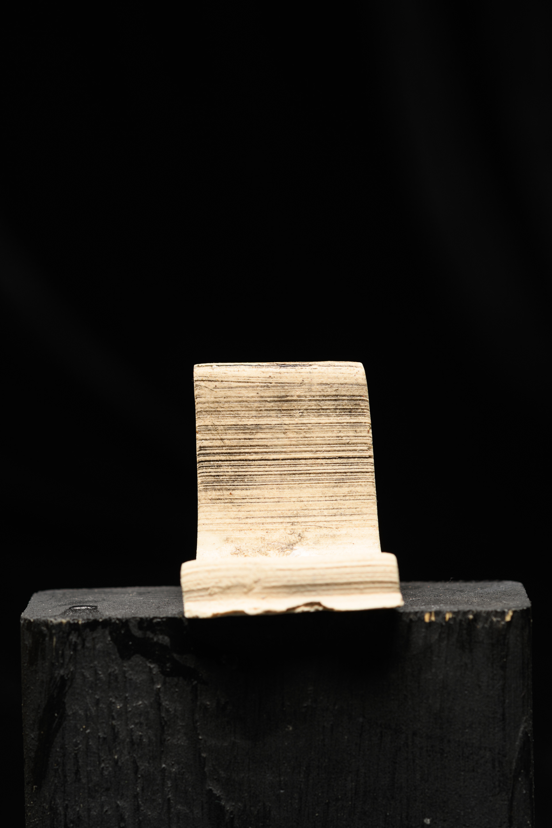 Black underglaze wipe, 1/2 clear 1/2 water brushed