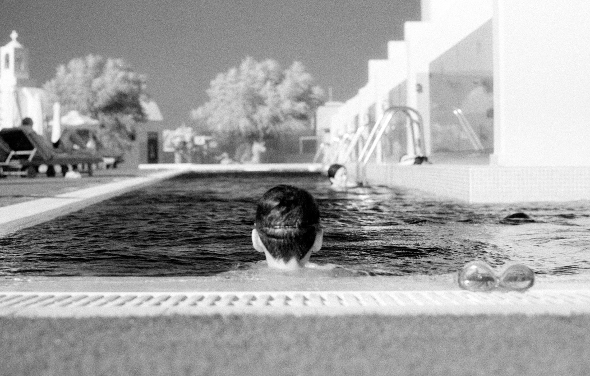 Infrared also turns trees white.