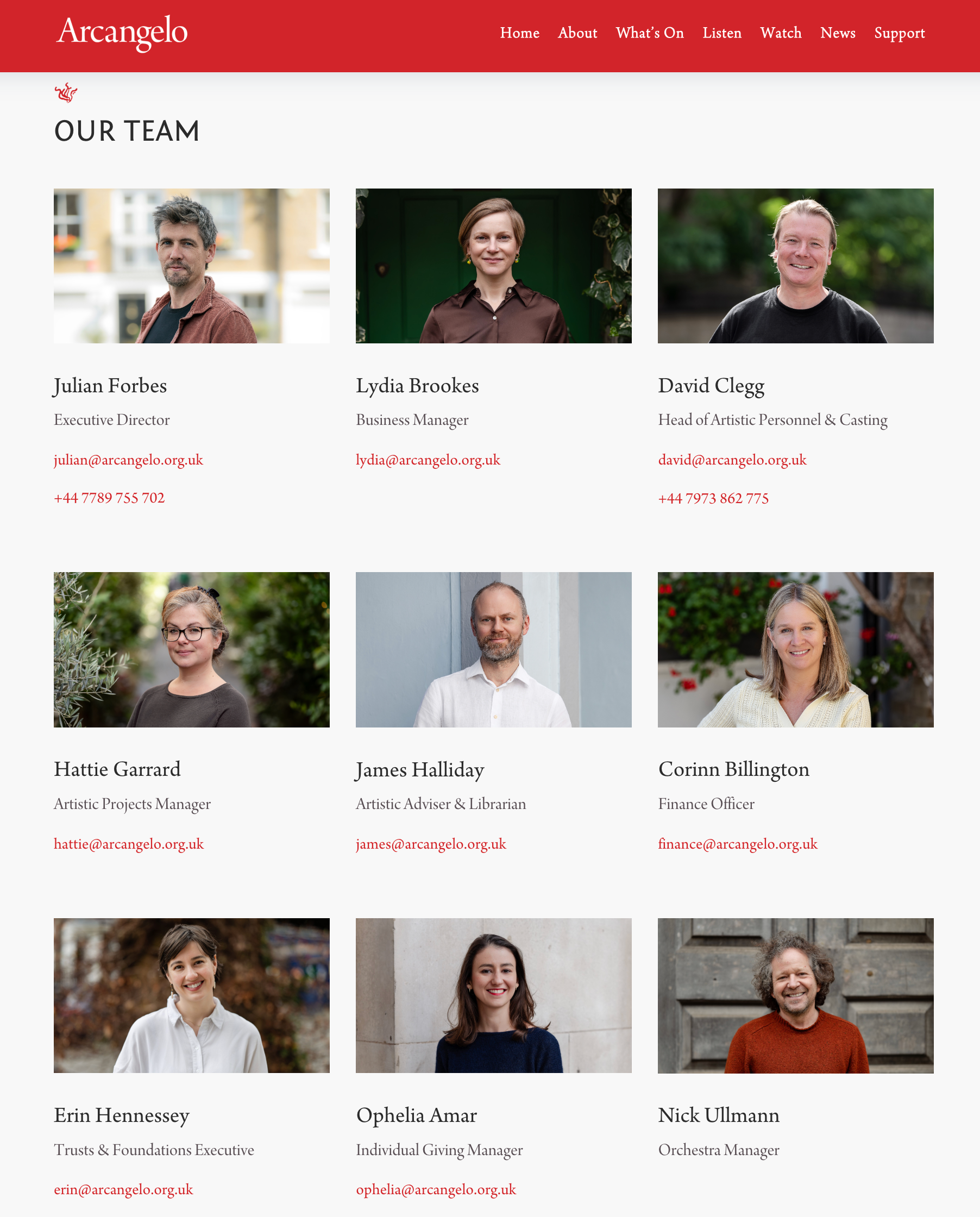 Arcangelo management team