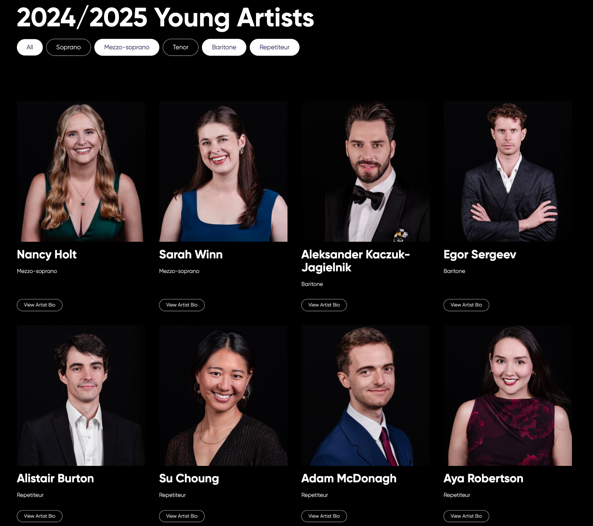 National Opera Studio young artists 2024/25