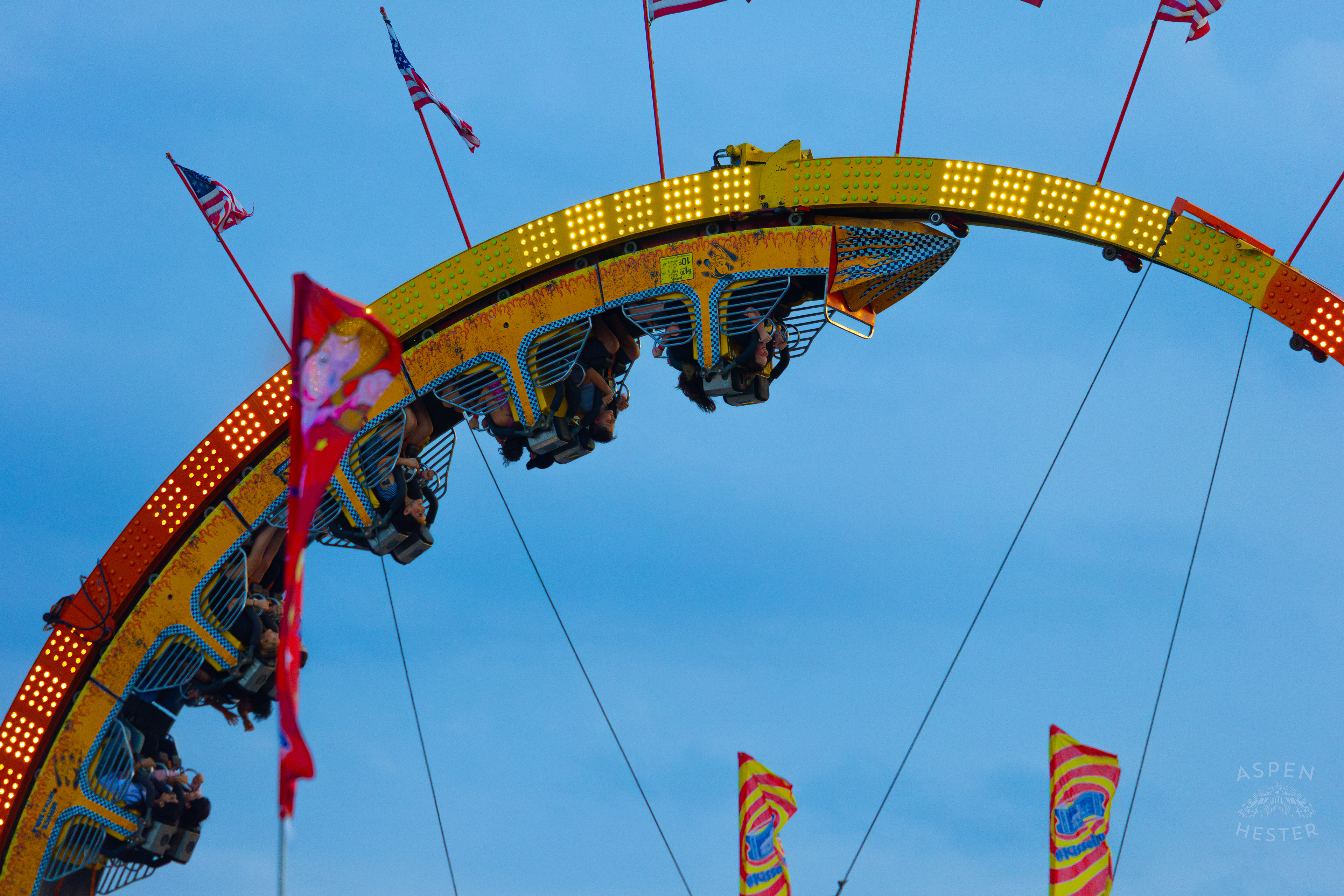 Fair Goers Fully 360 on A Ride at The 120th Kentucky State Fair. July 15th, 2024/Aspen Hester