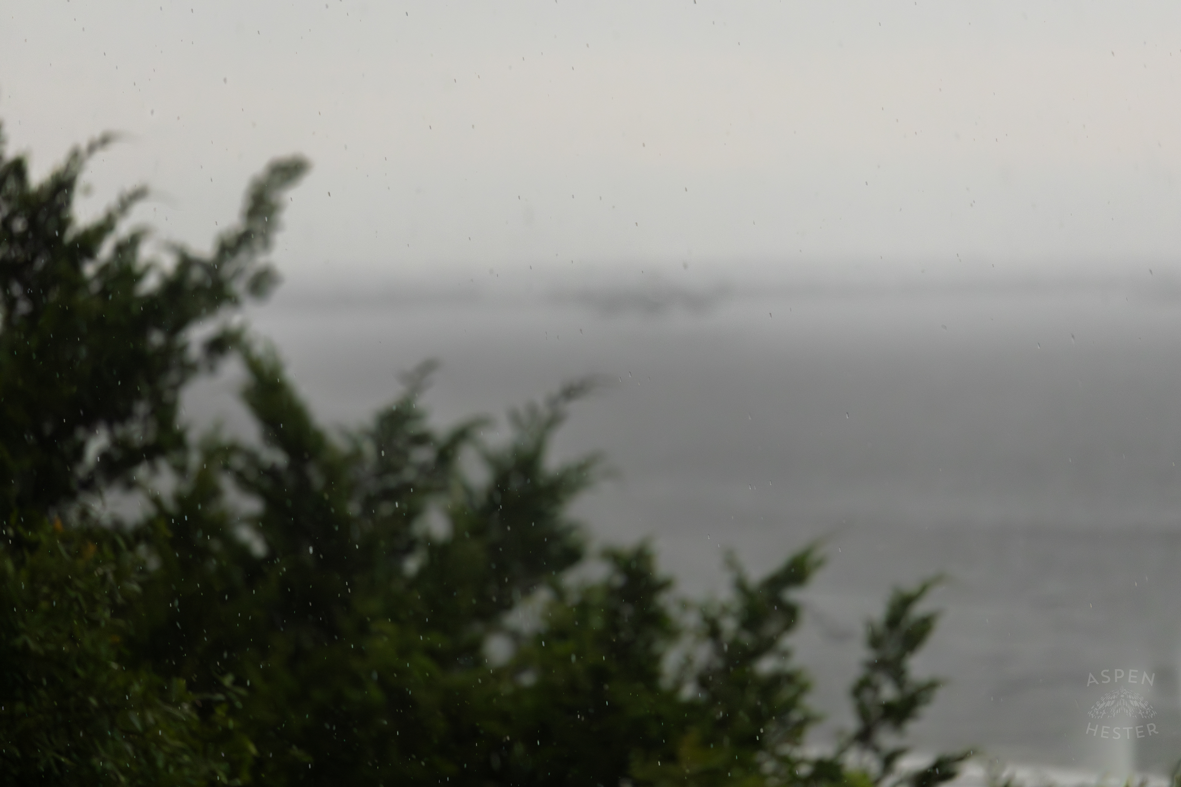 Raindrops as A Thunderstorm Rolls Over Tybee Island Georgia. June 27th, 2024/Aspen Hester