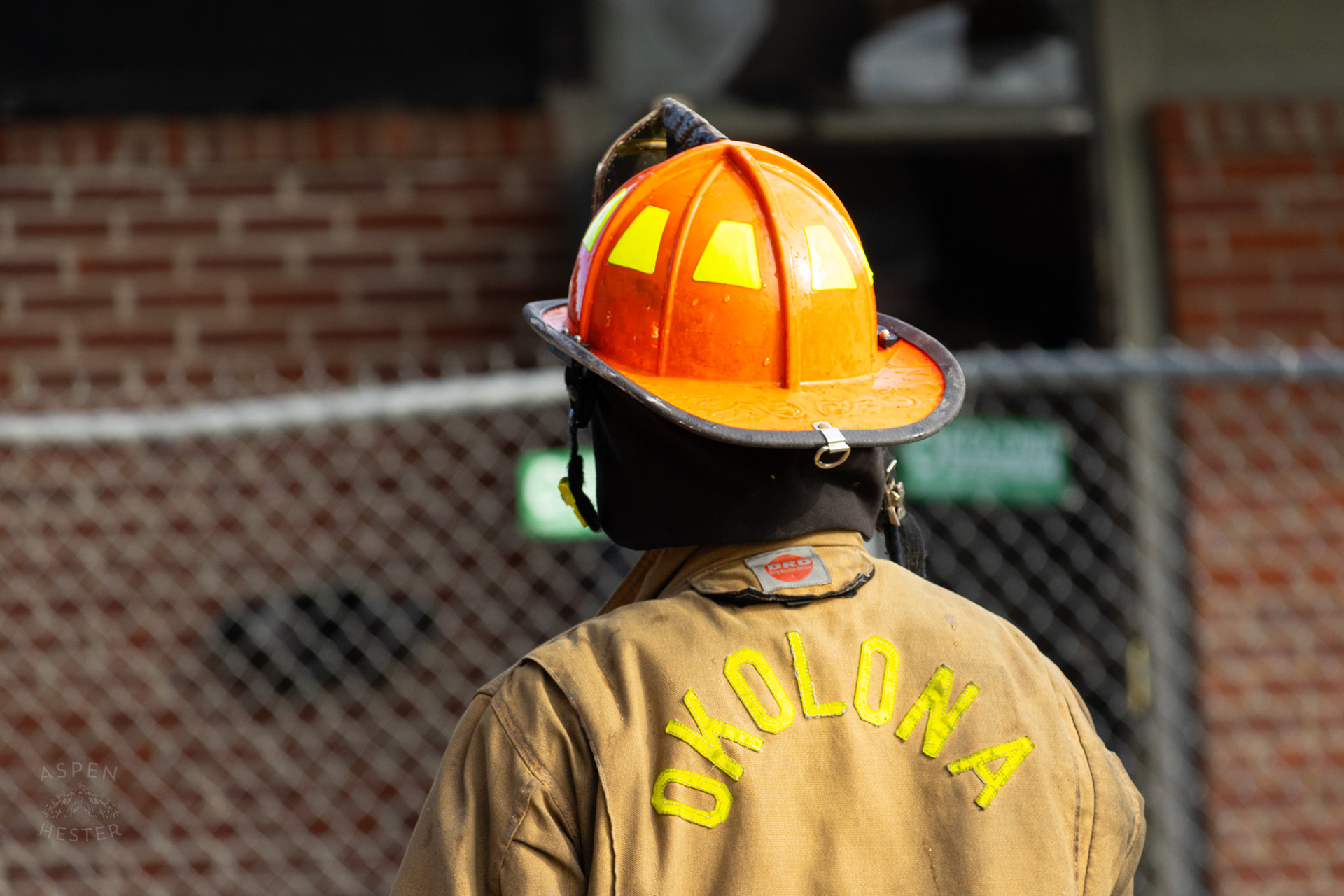 Okolona Firefighter Battling Flames at The Old Library on Preston Highway. May 31st, 2024/Aspen Hester