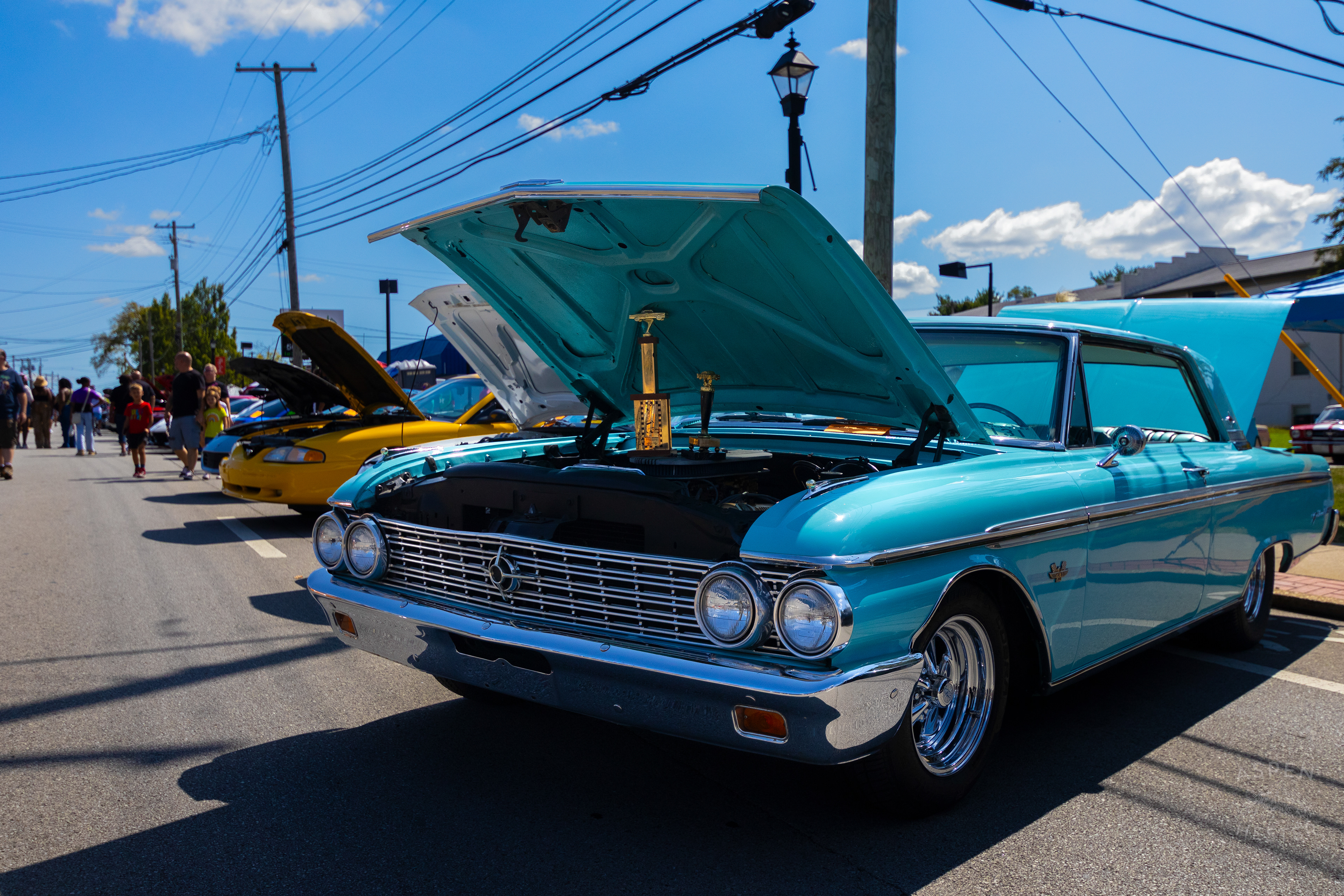 A Teal 1962 Ford Galaxie 500XL on Display at The 2024 Jeffersontown Gaslight Festival. September 15th, 2024/Aspen Hester