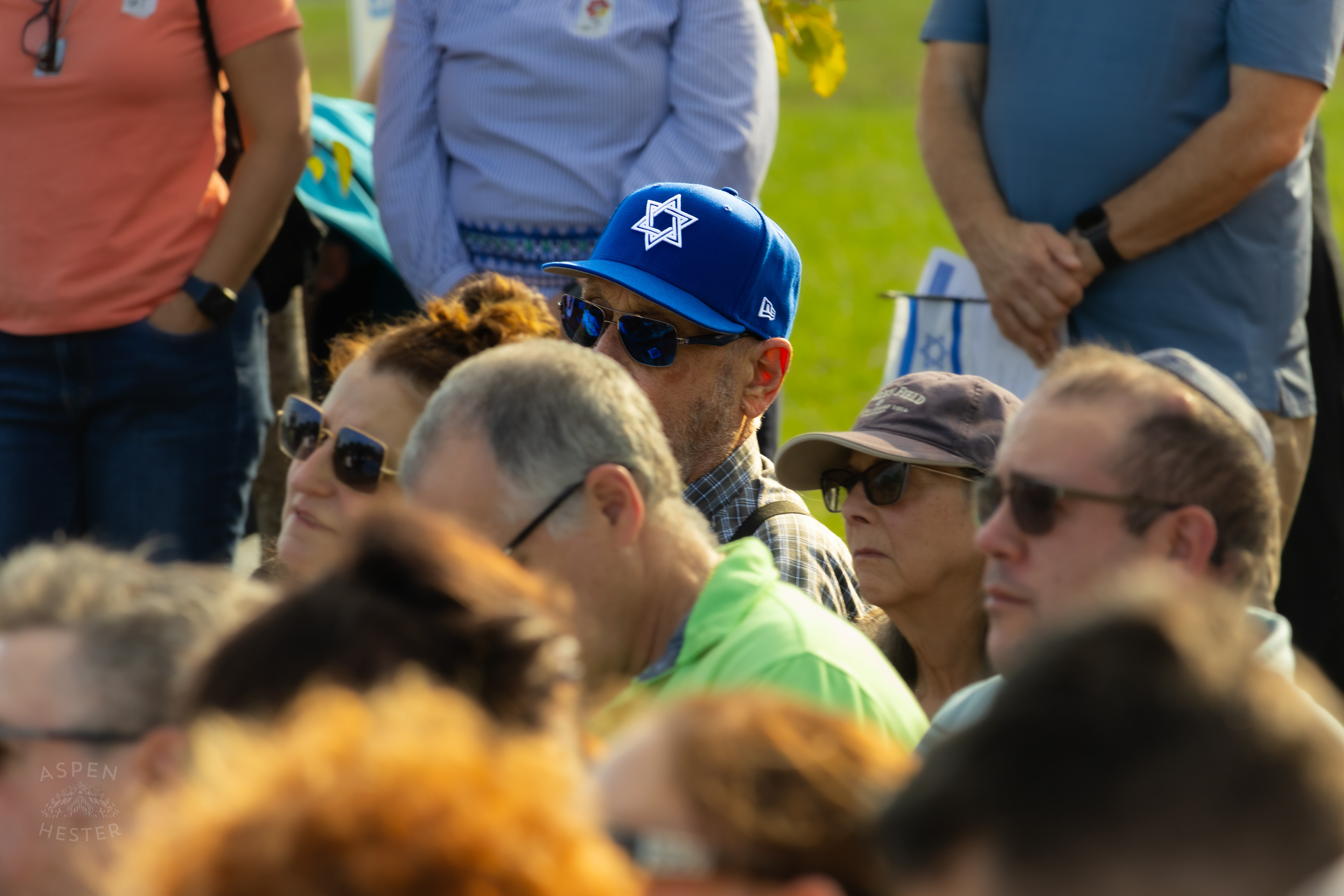 Star of David Baseball Cap in the Crowd at The Trager Jewish Community Centers Gathering to Remember The Victims and Pray for Peace One Year After The October 7th 2023 Hamas Attack. October 6th, 2024/Aspen Hester