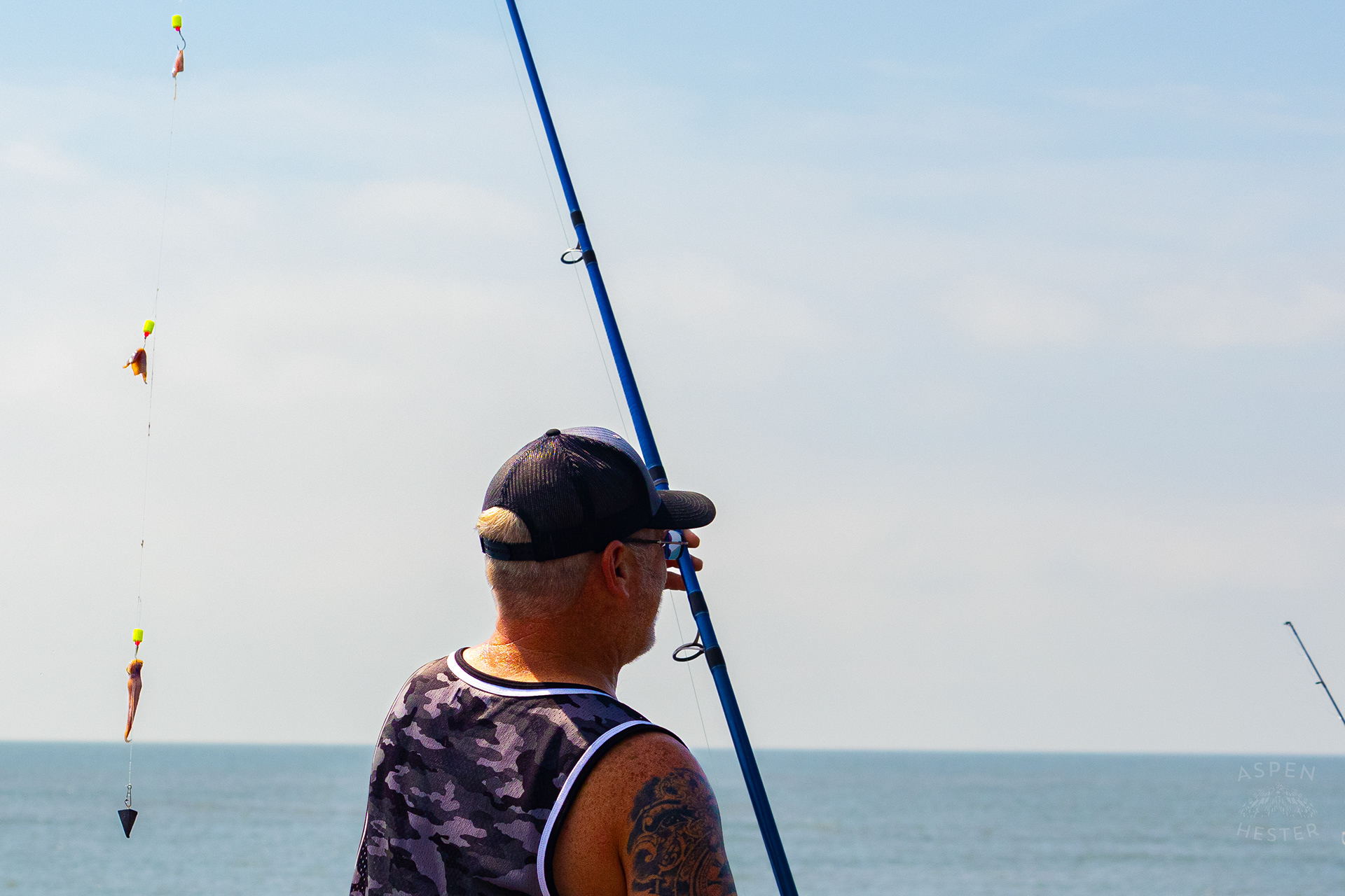 Fisherman on The Tybee Island Pier and Pavilion on Tybee Island Georgia. June 27th, 2024/Aspen Hester