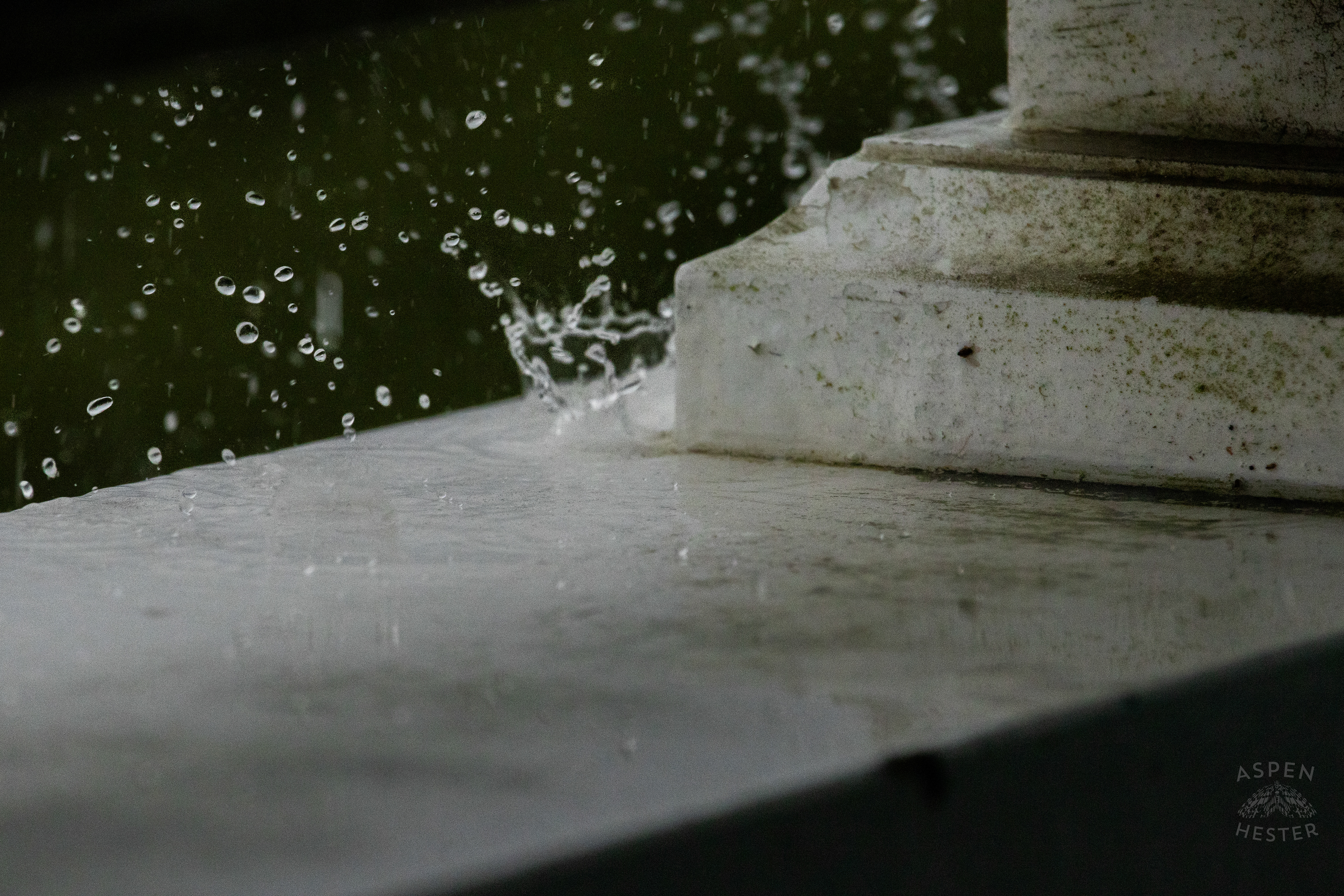Raindrops as A Thunderstorm Rolls Over Tybee Island Georgia. June 27th, 2024/Aspen Hester