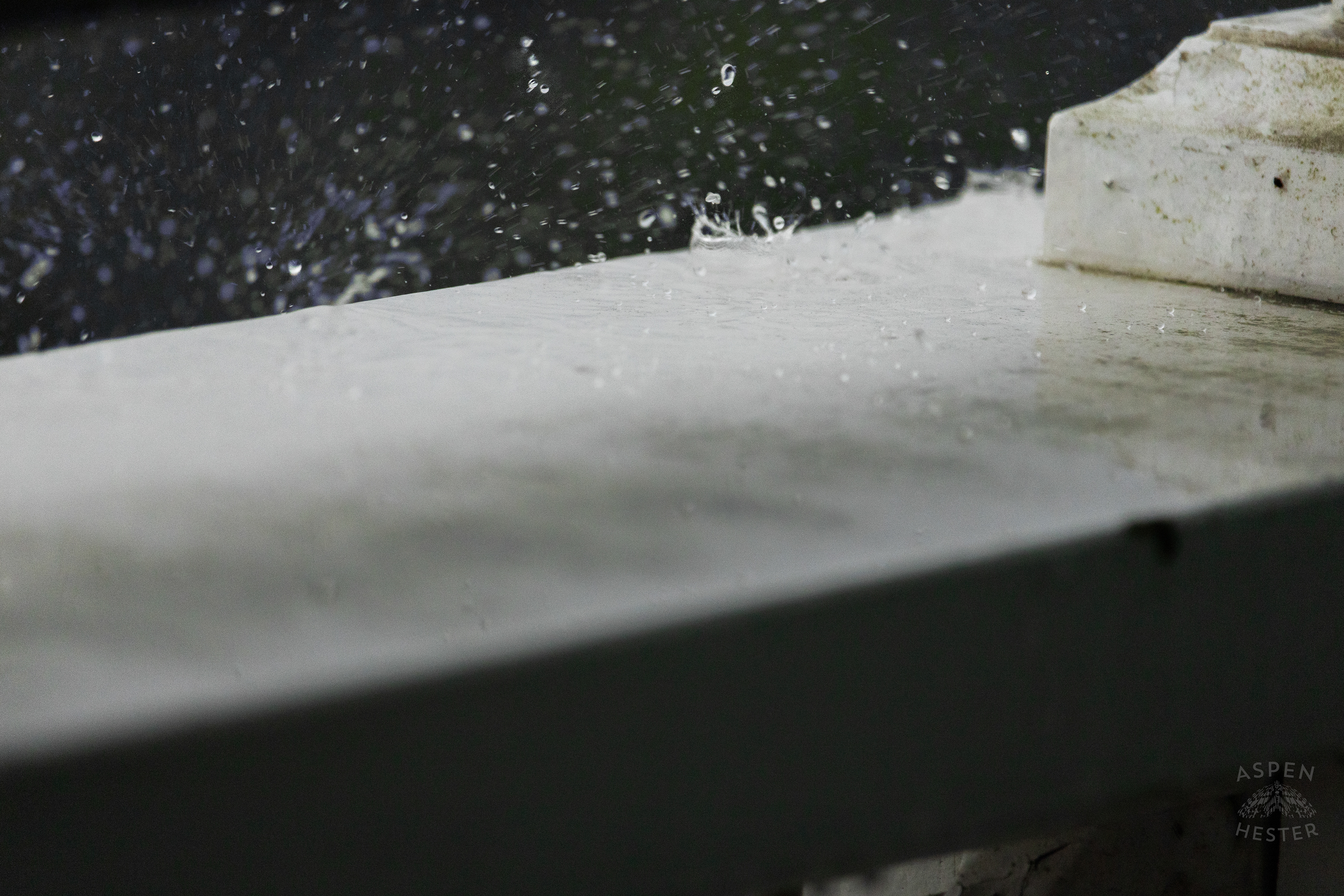 Raindrops as A Thunderstorm Rolls Over Tybee Island Georgia. June 27th, 2024/Aspen Hester