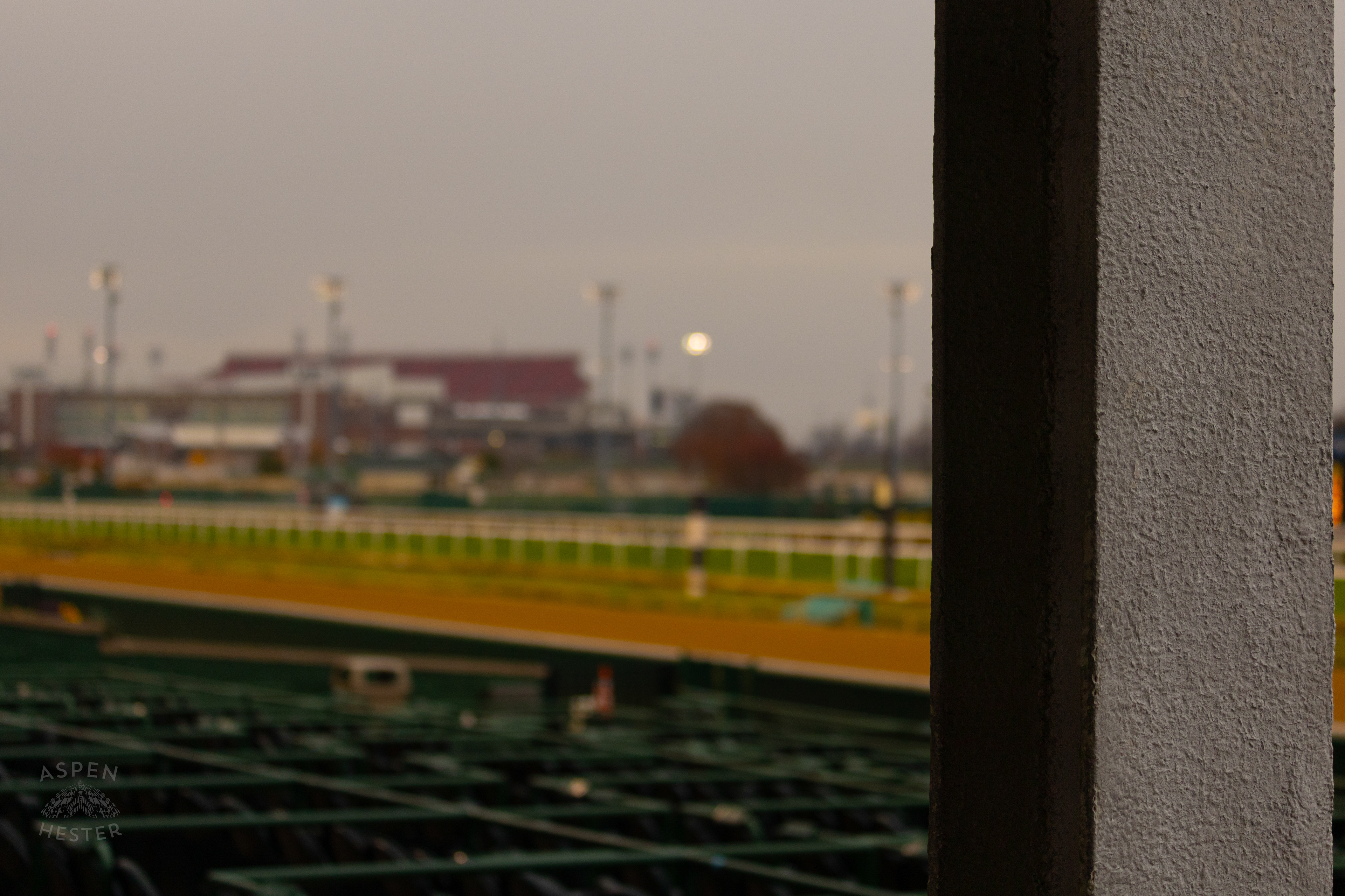 The Track and Stands On The Day Bob Baffert Returned to Churchill Downs After A 3 Year Suspension. November 27th, 2024/Aspen Hester