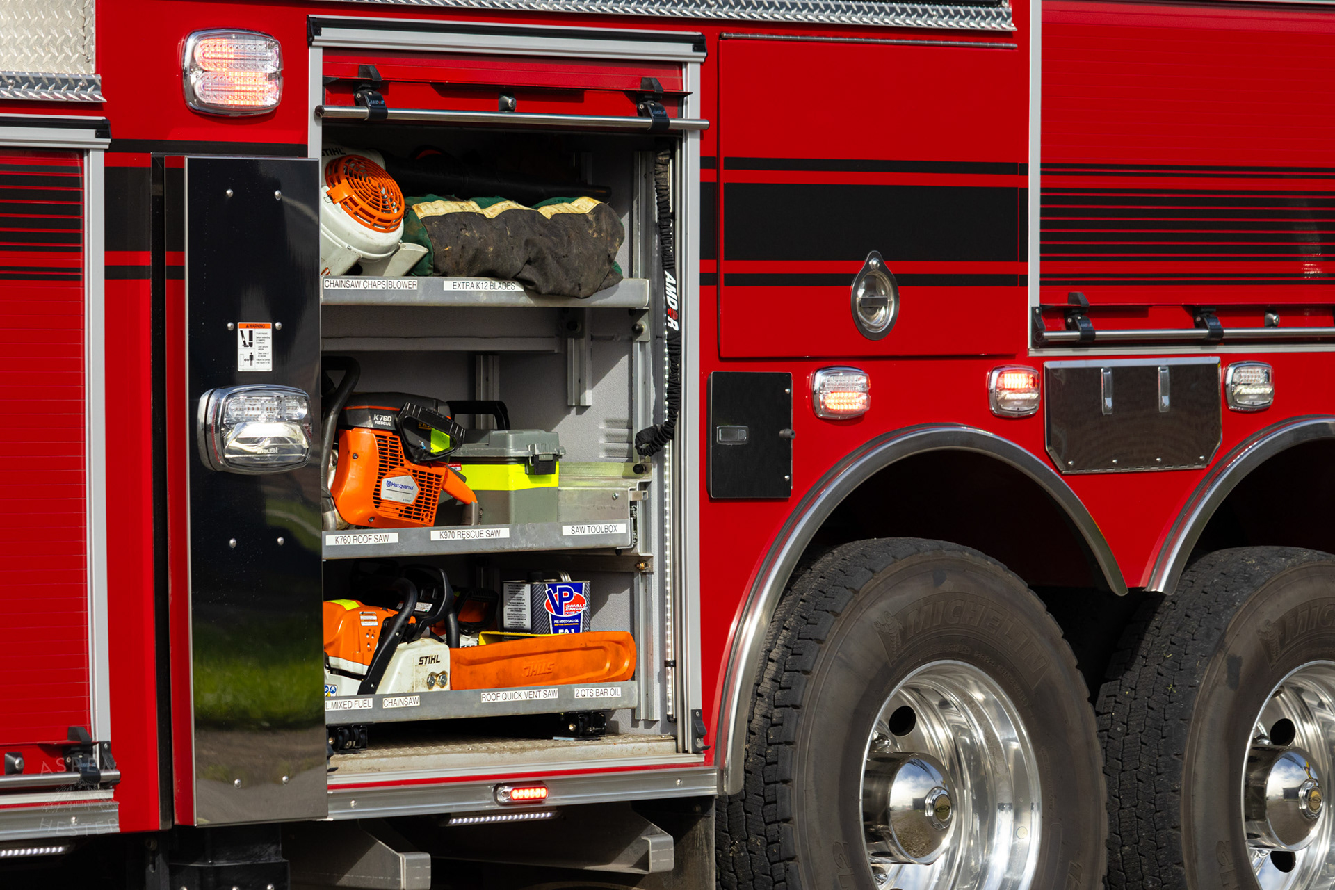 Zoneton Firetruck Battling Flames at The Old Library on Preston Highway. May 31st, 2024/Aspen Hester