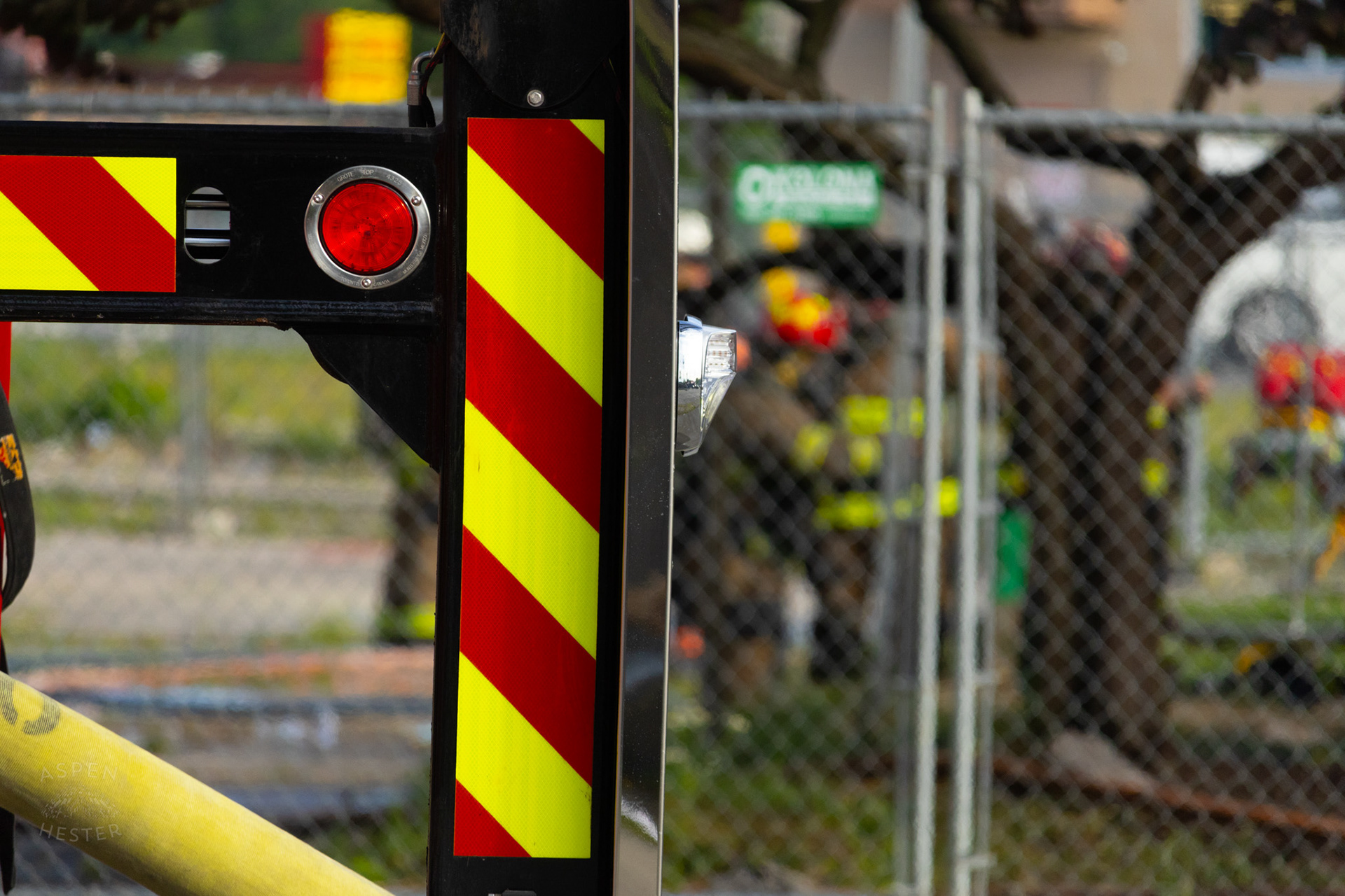 Zoneton Firetruck Battling Flames at The Old Library on Preston Highway. May 31st, 2024/Aspen Hester