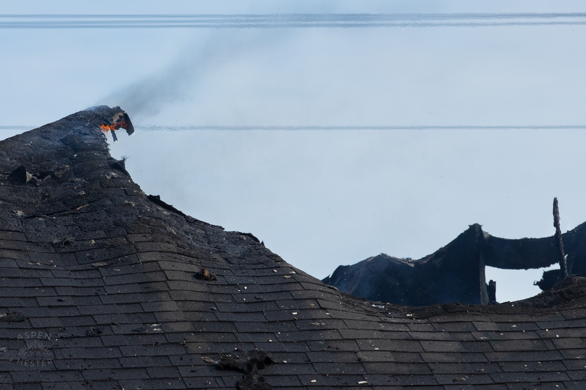 Flames at The Old Library on Preston Highway. May 31st, 2024/Aspen Hester