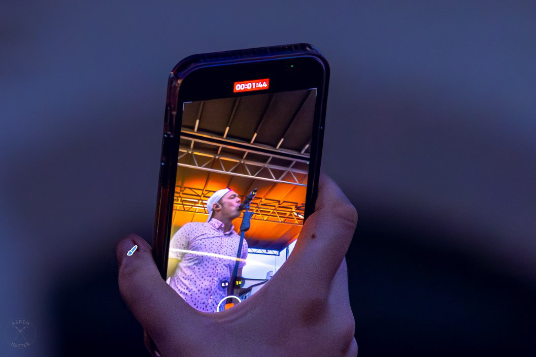 The Juicebox Heroes' Dan Farmer Singing At Clarksville 'Good Times' Summer Concert Series Captured on A Fans Phone. May 11th, 2024/Aspen Hester