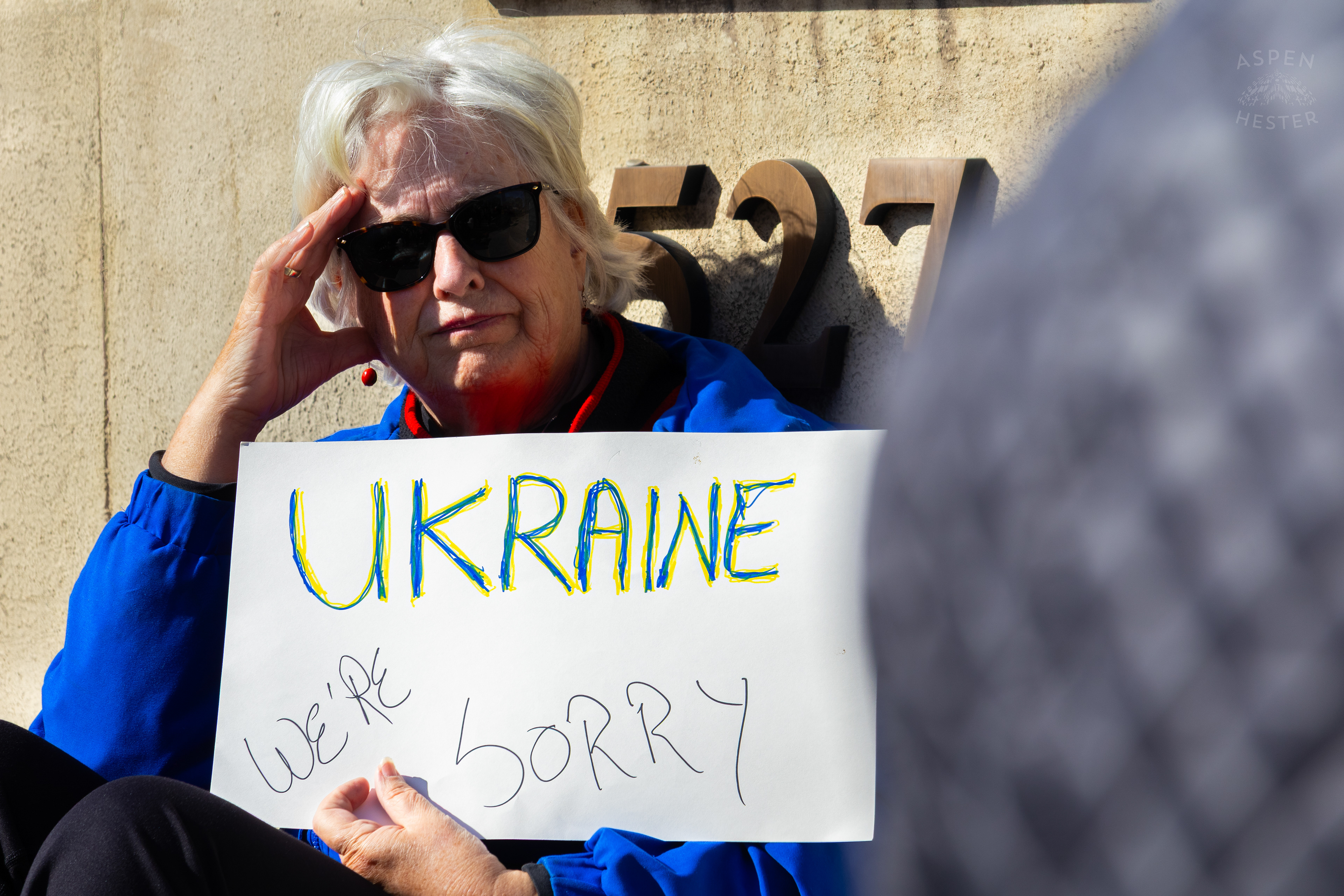 A Louisvillian Apologizes To Ukraine as The Community Rallies in Support of Ukraine. March 2nd, 2025/Aspen Hester