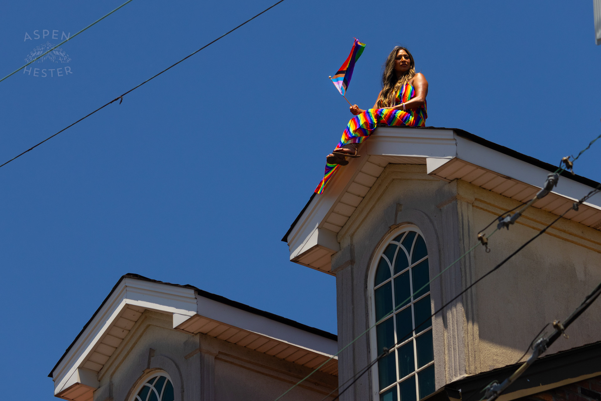 Watching The Kentuckiana Pride Parade from A Rooftop. June 15th, 2024/Aspen Hester
